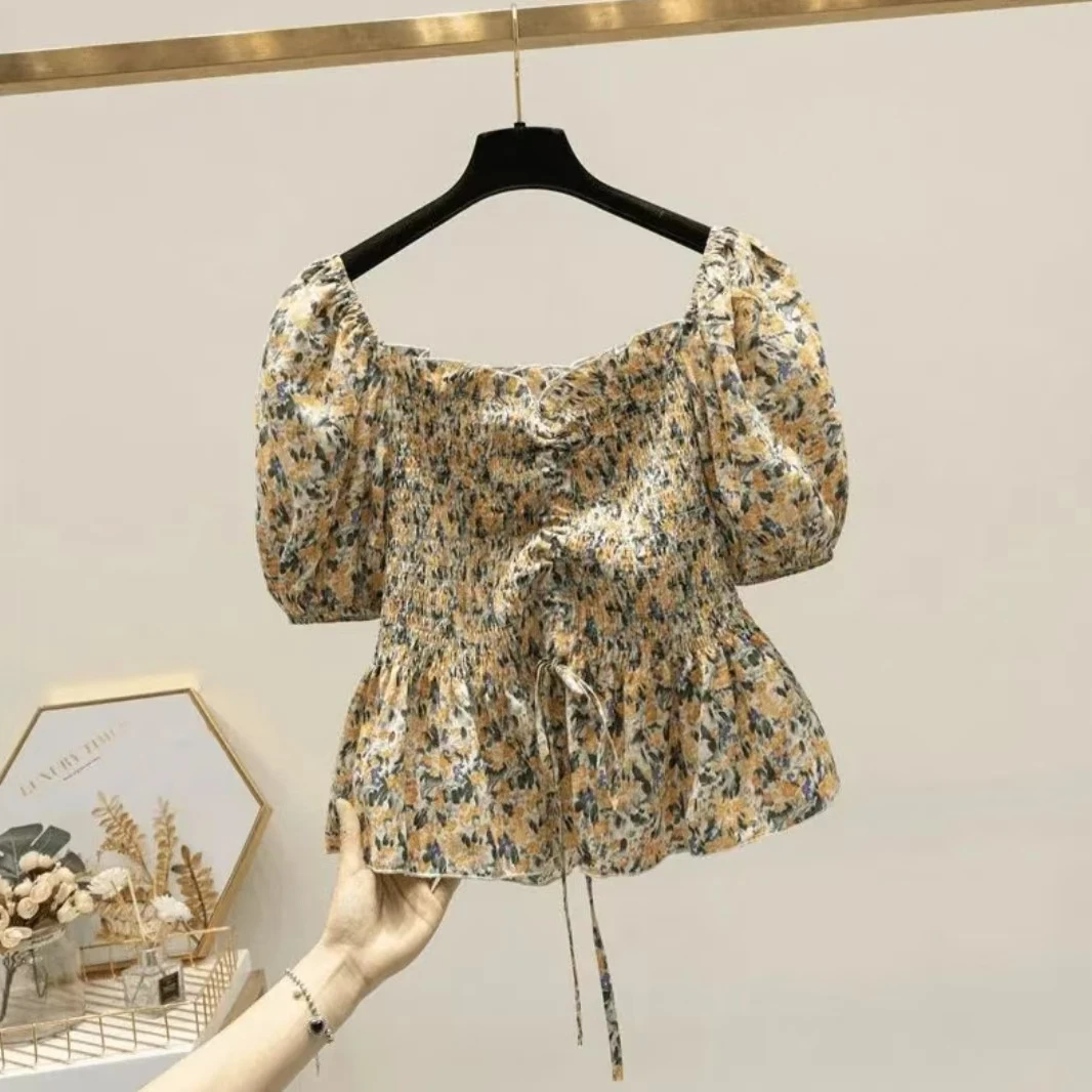 001-100以直播间为准，连衣裙碎花短款泡泡袖时尚