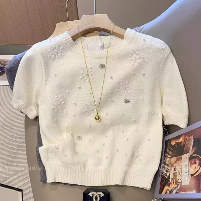 HSTYLE/韩都衣舍2025春夏新款显瘦慵懒风针织上衣BY2509