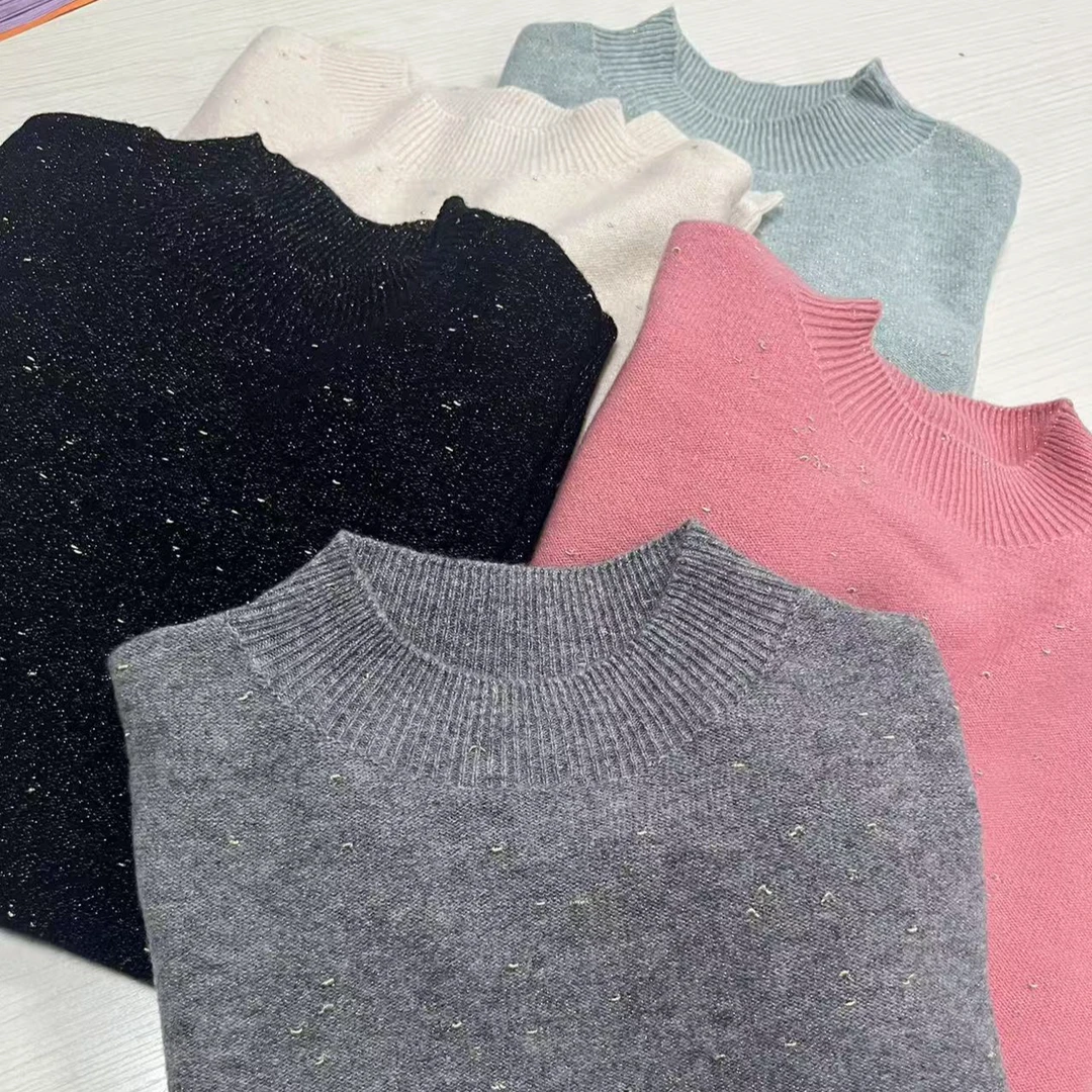 春季限定一线半高金豆纯色打底衫