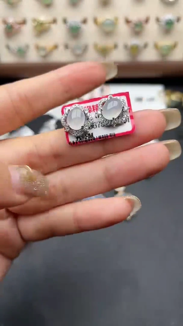 翡翠戒指银S925镶嵌一物一证一礼盒