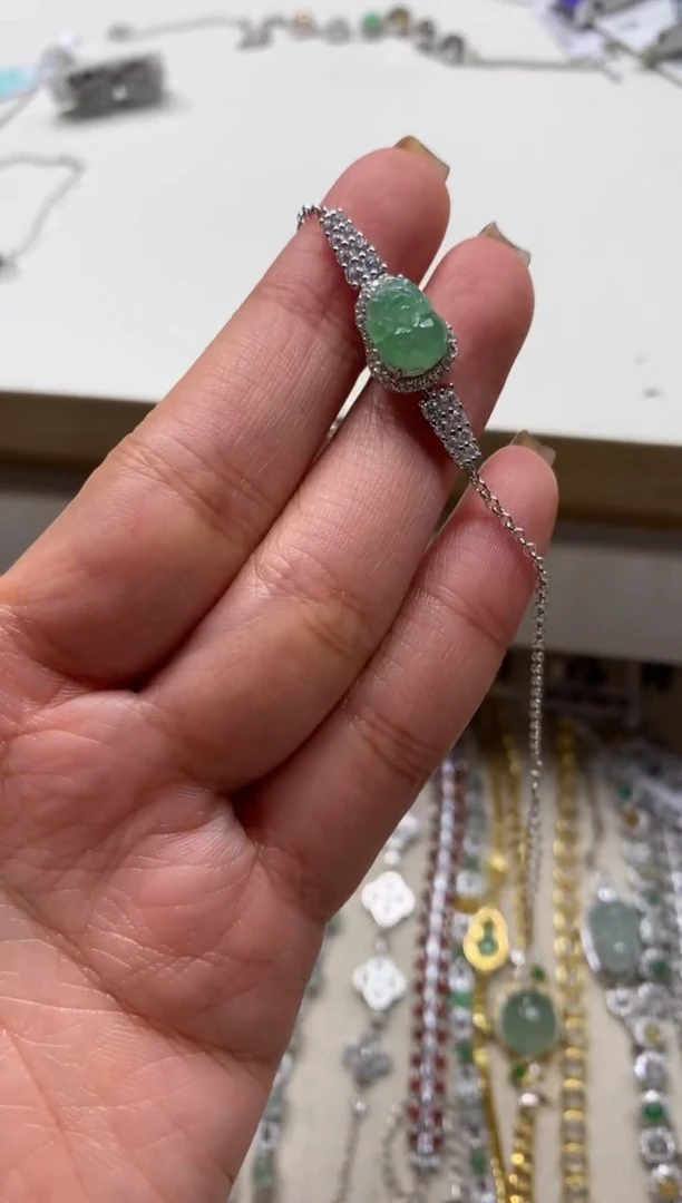 银S925镶嵌戒指翡翠手链18