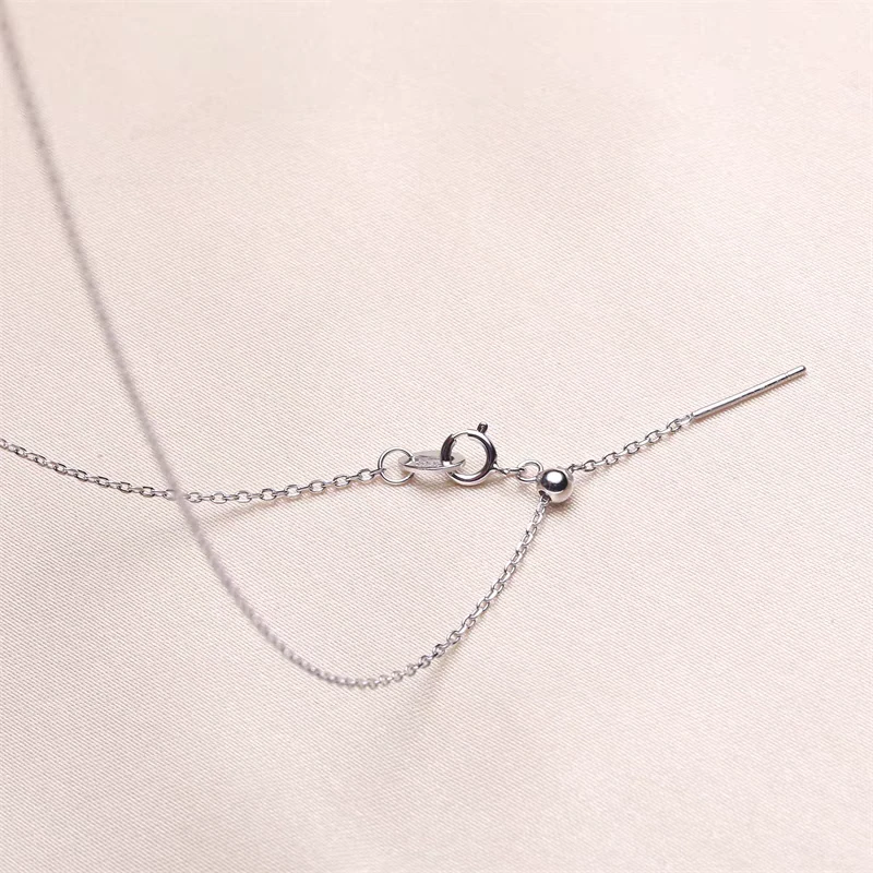 链子925银 S925纯银硅胶调节针式O链项链经典基础链子45厘米