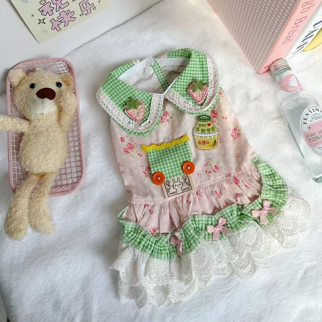 潘妮宠物衣橱春日撞色田园风狗狗连衣裙野餐裙宠物服装