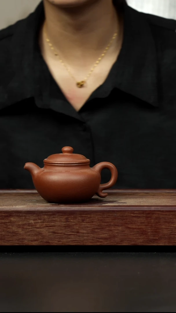 紫砂茶壶红降坡 仿古全手
