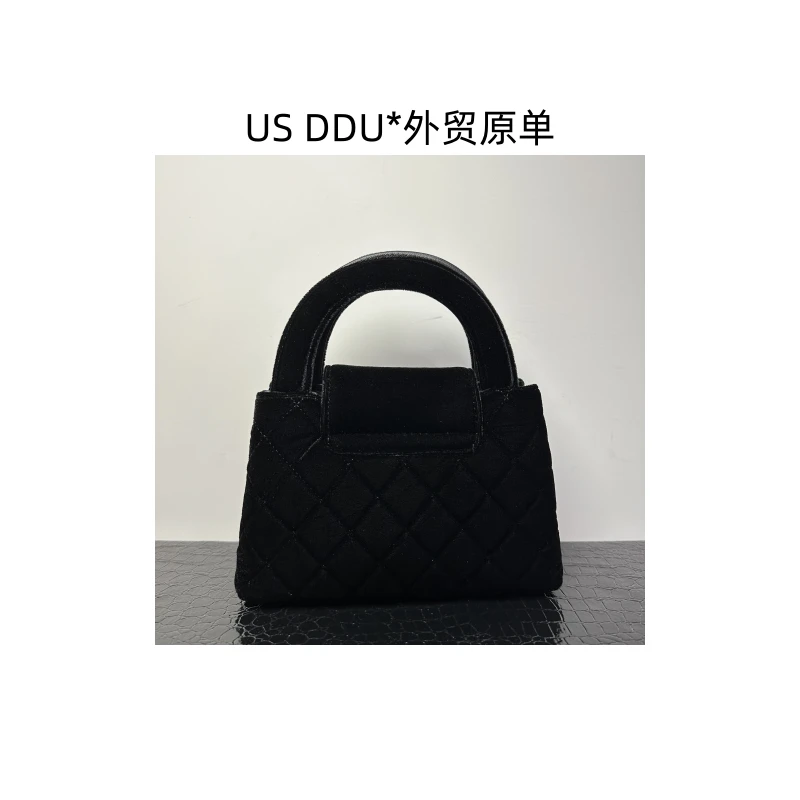 A164 黑色丝绒凯莉手提包L6608/L007