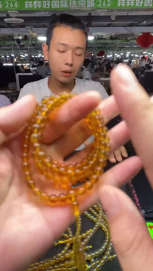 未镶嵌琥珀手链卡6+ 金珀珠链多样性发其一