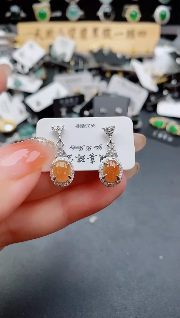 银S925镶嵌戒指翡翠1
