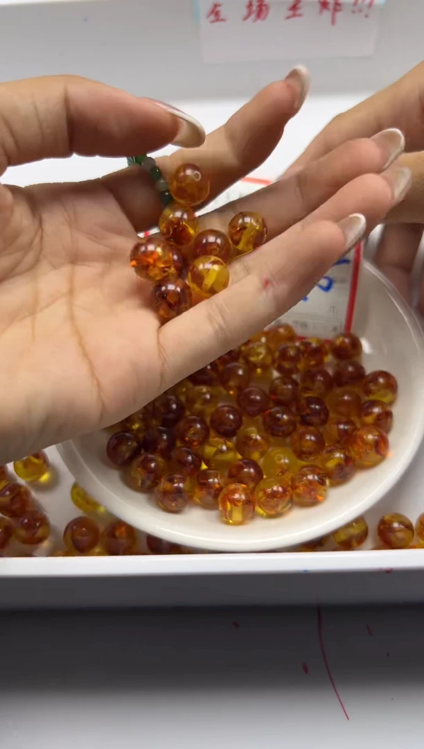 未镶嵌颈饰蜜蜡w2338花珀10mm*10颗