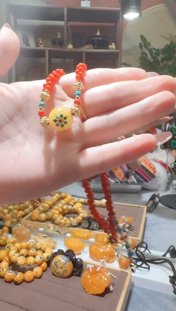 蜜蜡颈饰未镶嵌9521天然蜜蜡珠宝奇石全都保真