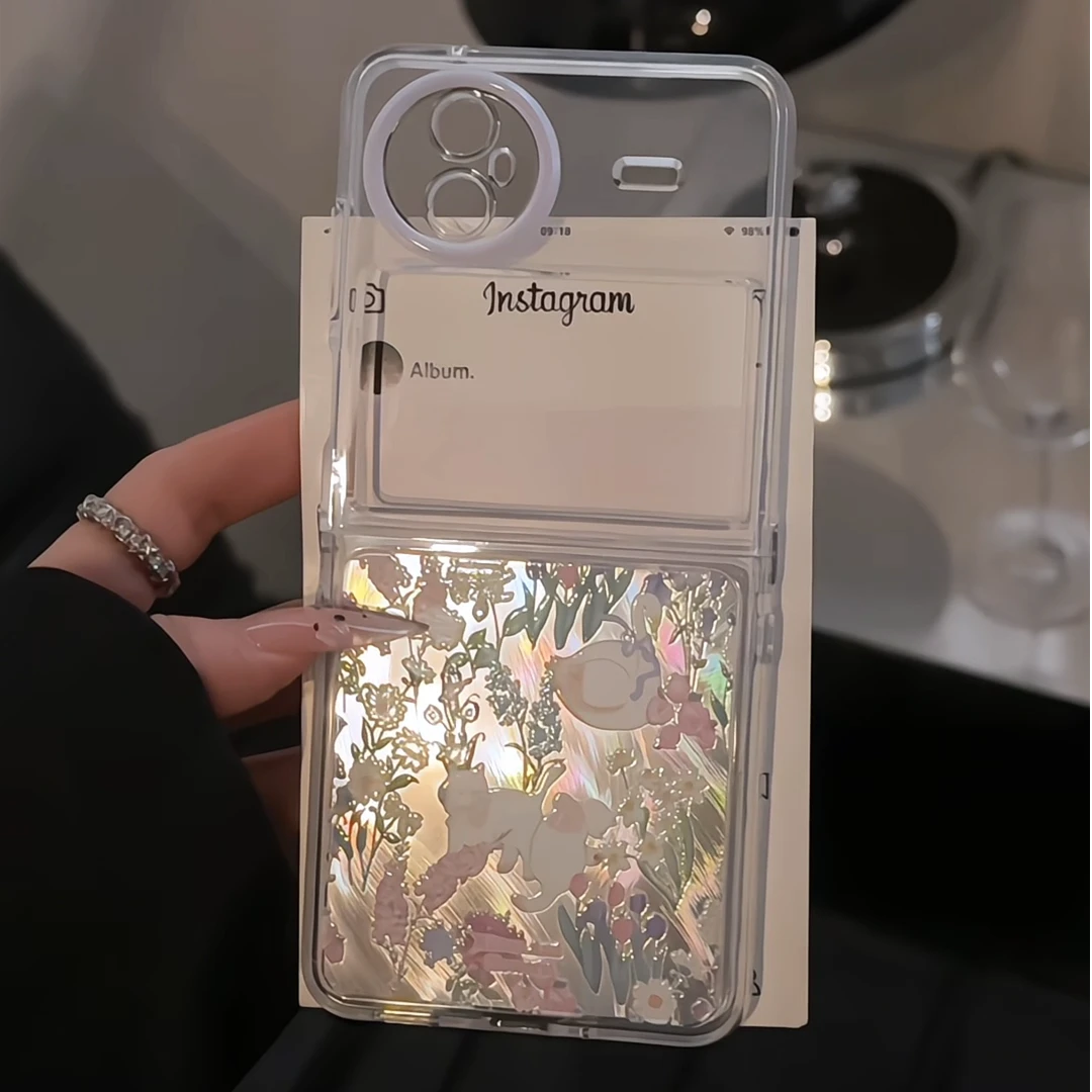 （VIVOxflip系列）羽纱折叠适用vivoxflip手机壳新款花丛猫咪白天鹅