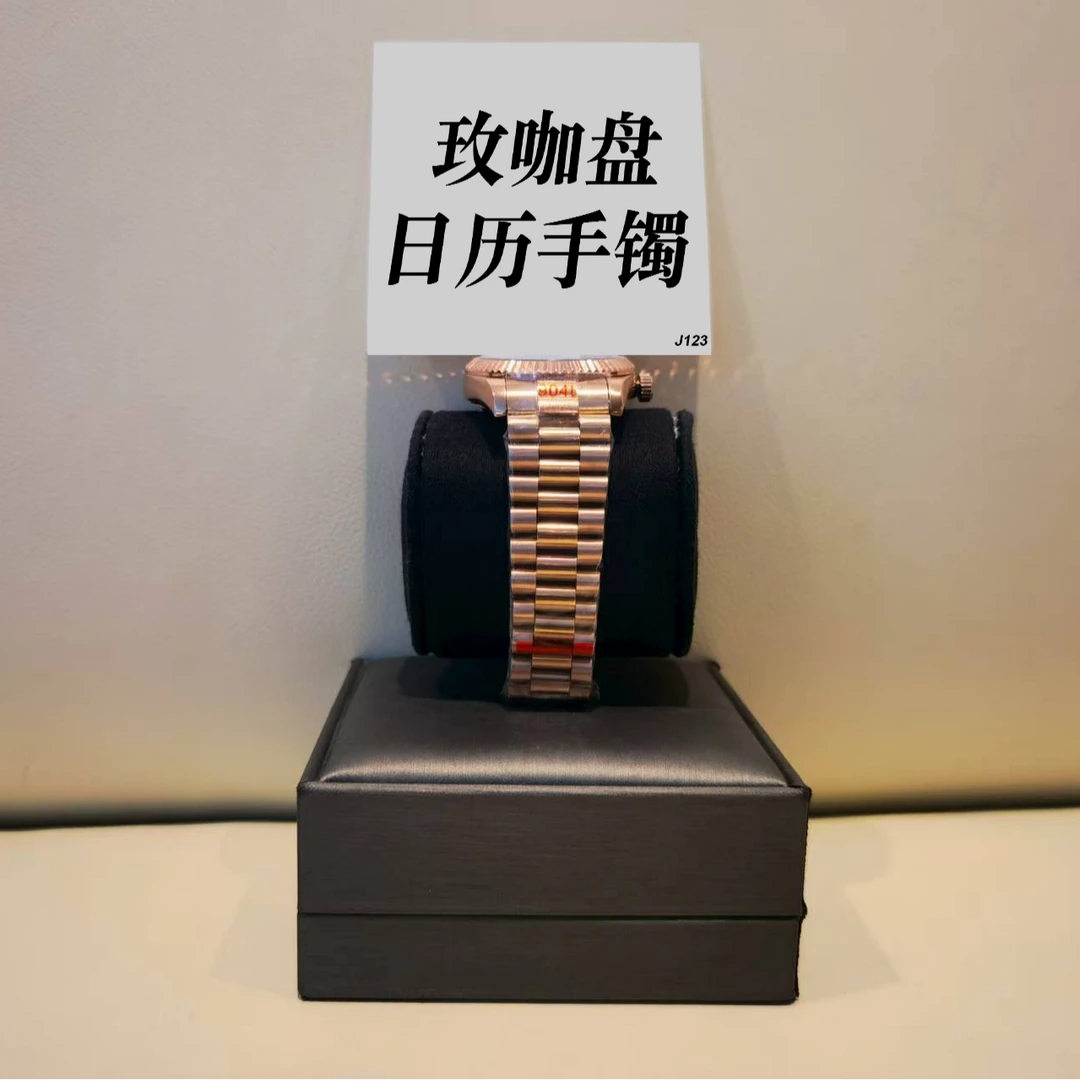 钛钢手镯 玫咖盘日历机械手镯 ZF-J123