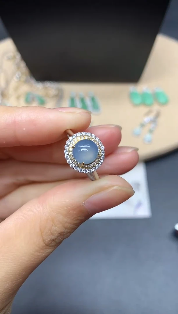 【闪购商品】翡翠戒指银S925镶嵌蛋面【无服务费】