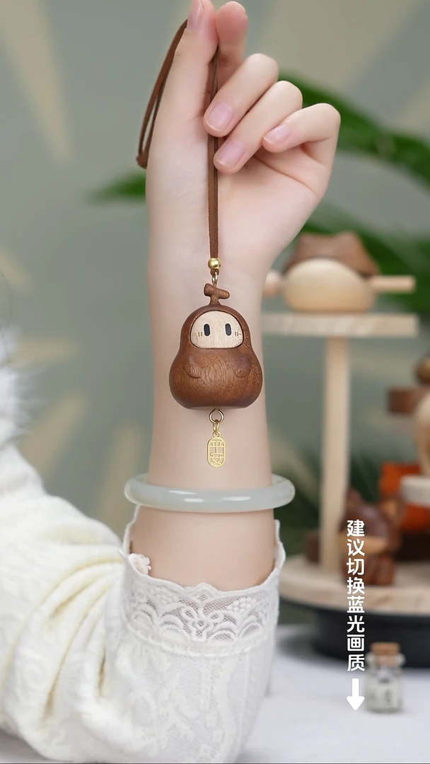 （新品首发）木质拼接福禄娃娃车挂件