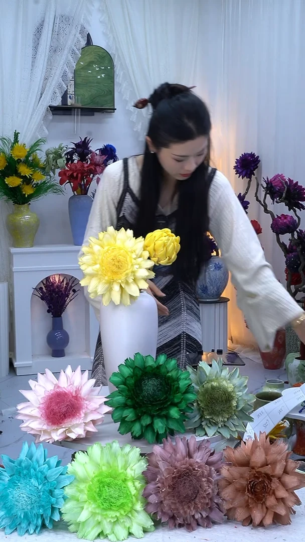 永生洋蓟黄色2头【微瑕】8535