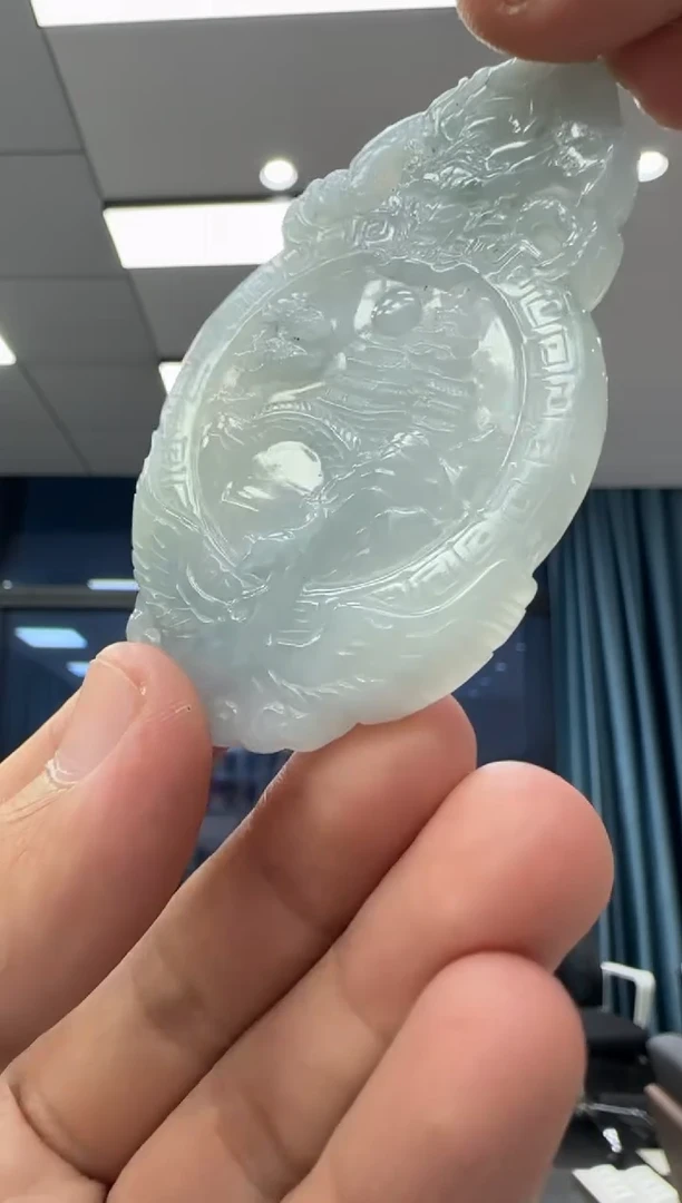 颈饰未镶嵌翡翠天然翡翠A货孤品一件