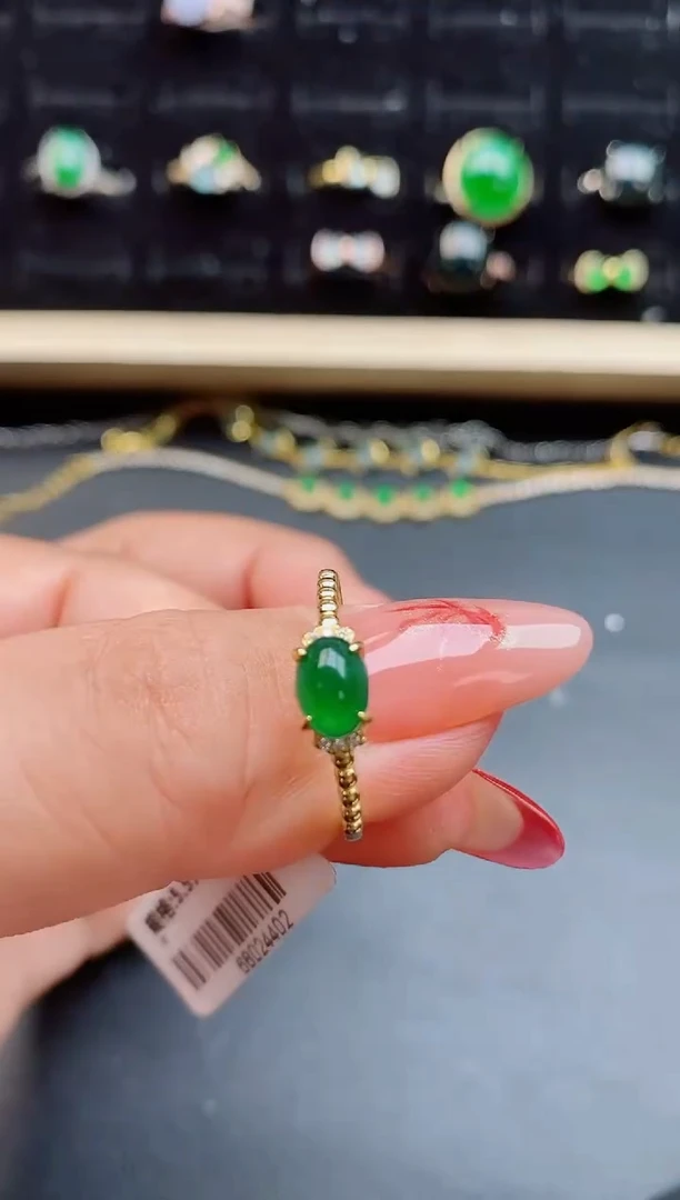 【闪购商品】翡翠戒指银S925镶嵌5085005