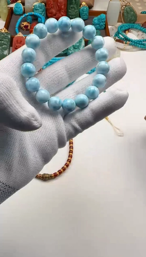未镶嵌针钠钙石（海纹石）手串搞***～手串手串