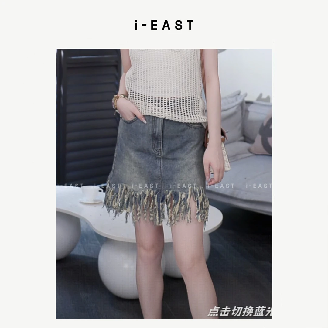 i-EAST NN 都市酷感~时尚个性出街百搭短裙-5X Q13950