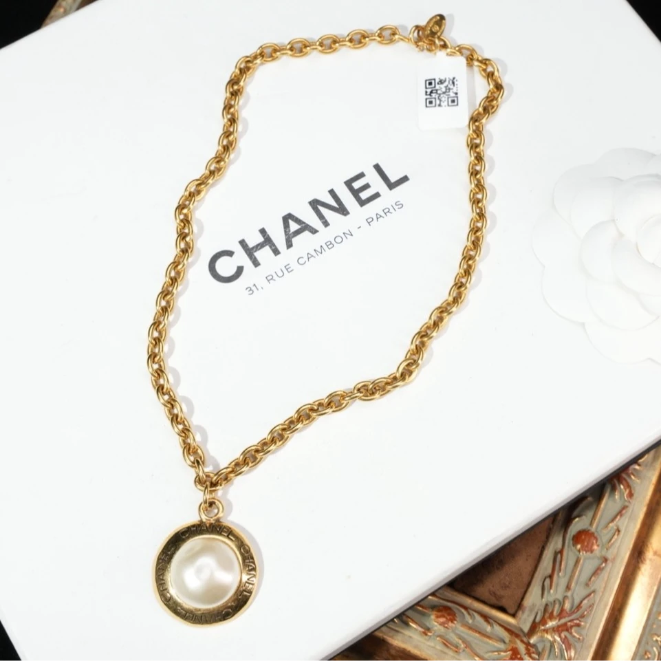95新 Chanel/香奈儿 柚礼中古/香奈儿字母珍珠项链lz509504