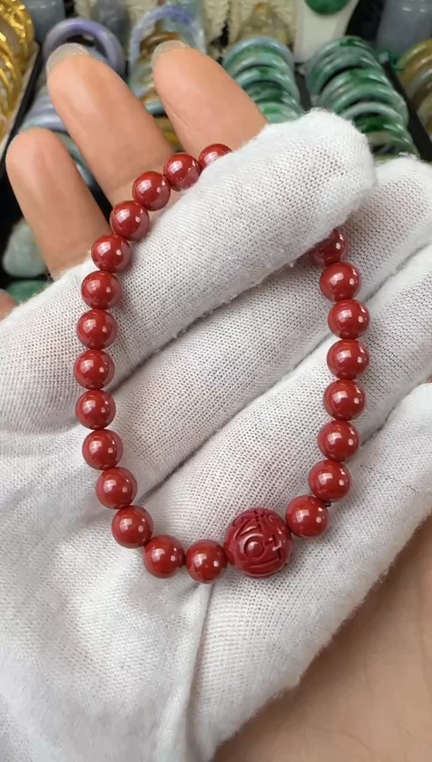 【闪购商品】玛瑙/玉髓耳钉未镶嵌朱砂手串定制