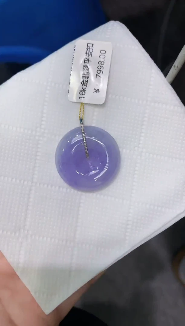 翡翠18K金镶嵌颈饰111111111