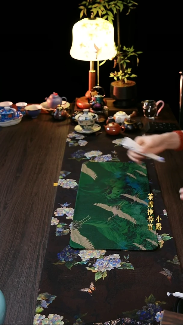 香云纱 墨绿仙鹤5023