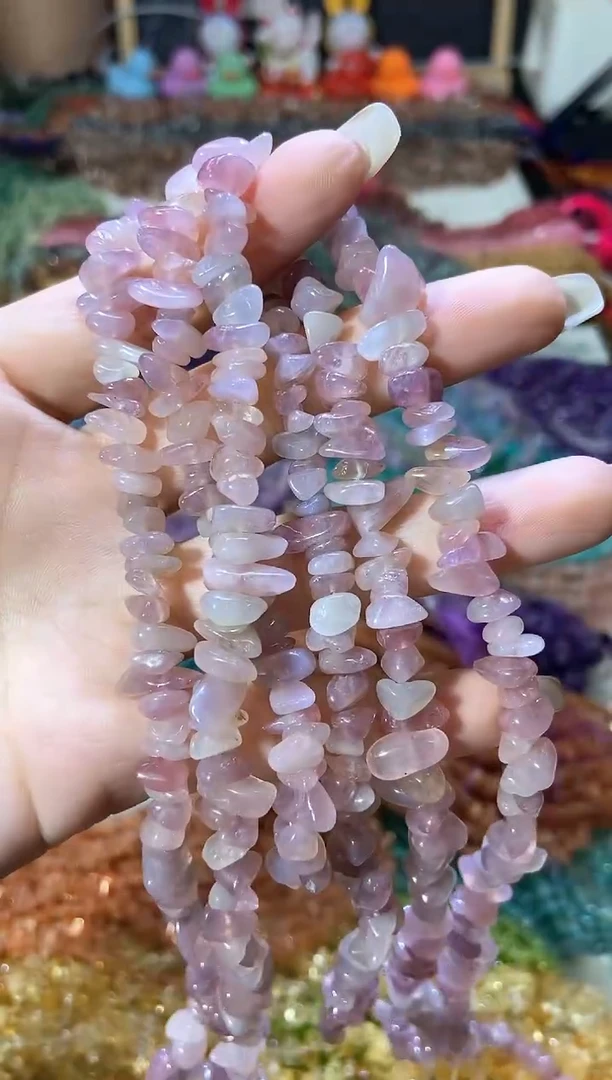 水晶珠宝半成品未镶嵌卡5-8紫马粉