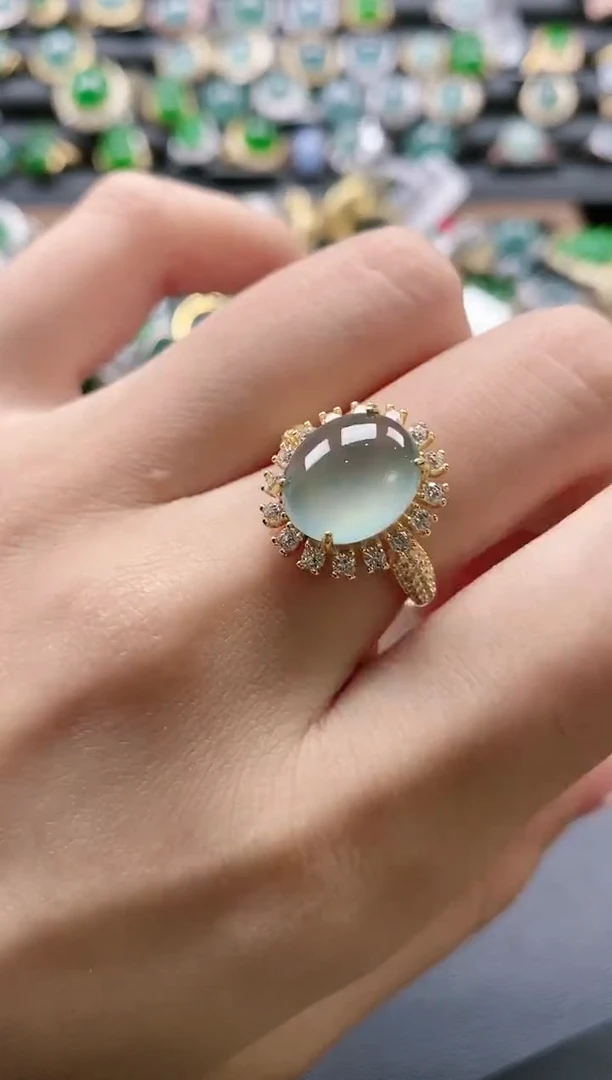 【闪购商品】翡翠戒指银S925镶嵌51151