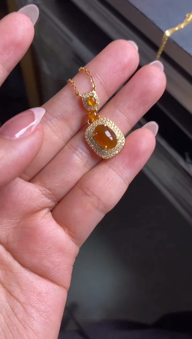 银S925镶嵌戒指翡翠天然A货翡翠