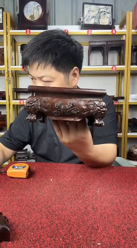 木非洲黑檀正方底座15CM*7.5CM