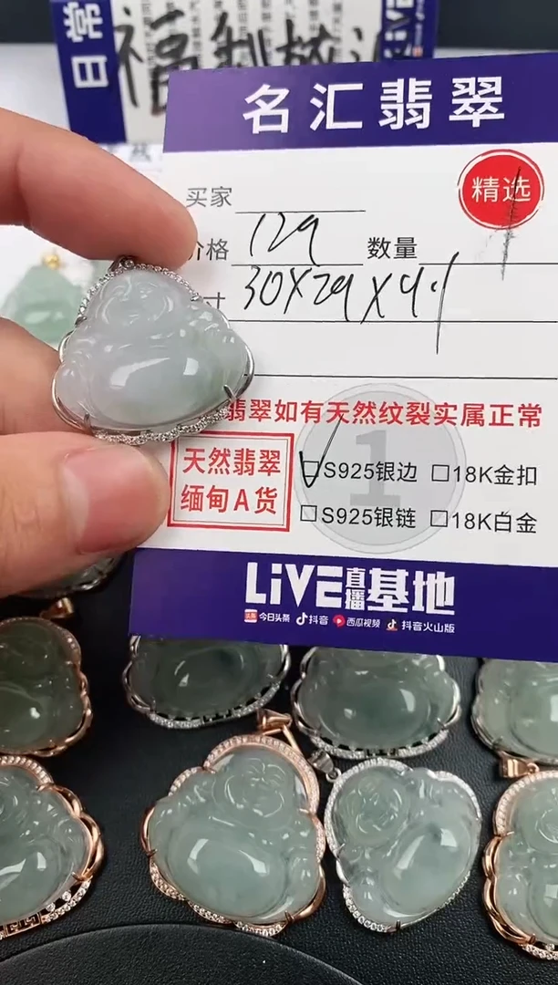 翡翠银S925镶嵌颈饰·