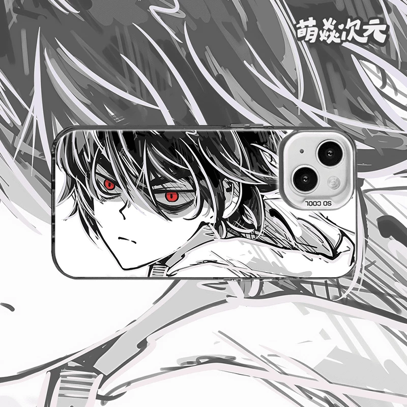 刺客伍六七线条反光镭射适用苹果华为VIVO小米OPPO二次元手机壳