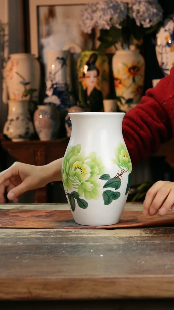 【闪购商品】瓷片景德镇纯手工釉下彩精品花瓶