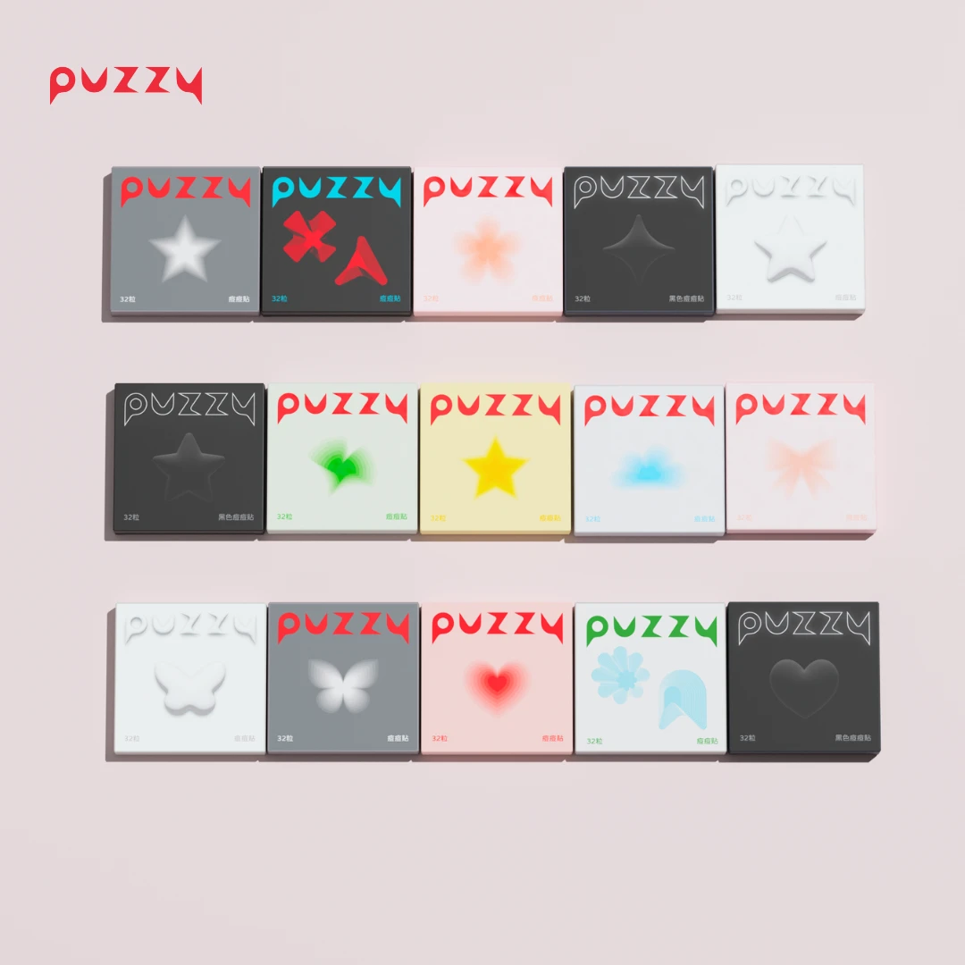 Puzzy直播买3送1可爱甜酷遮盖痘印消痘可上妆彩色痘痘贴32粒/盒