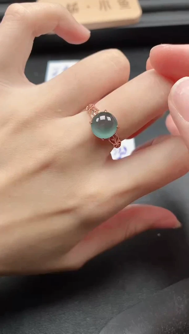 翡翠戒指银S925镶嵌51511