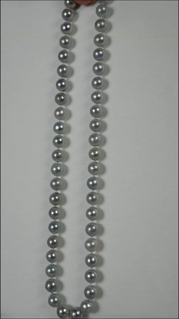 项链银S925镶嵌海水珍珠AK真多麻8-8.5mm