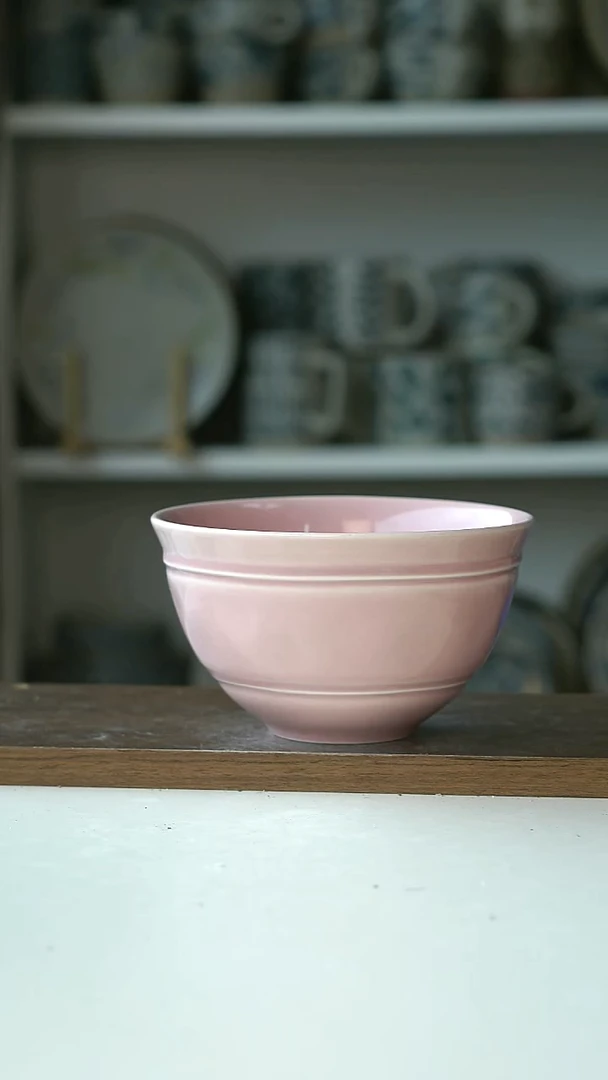 微瑕出美PD珊瑚粉手捏手作早餐碗15cm/780ml@4-2@