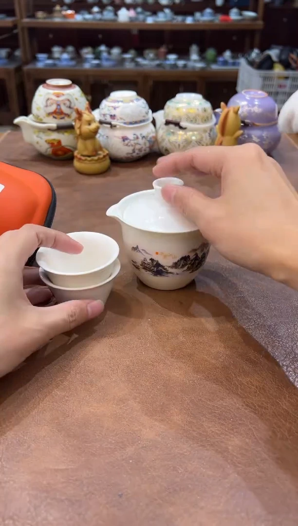 真的很便宜会开片的旅行茶具