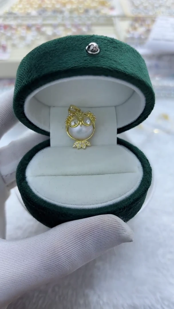 【闪购商品】拼合珍珠（马贝珠）吊坠(不含链)银S925镶嵌13-14mm