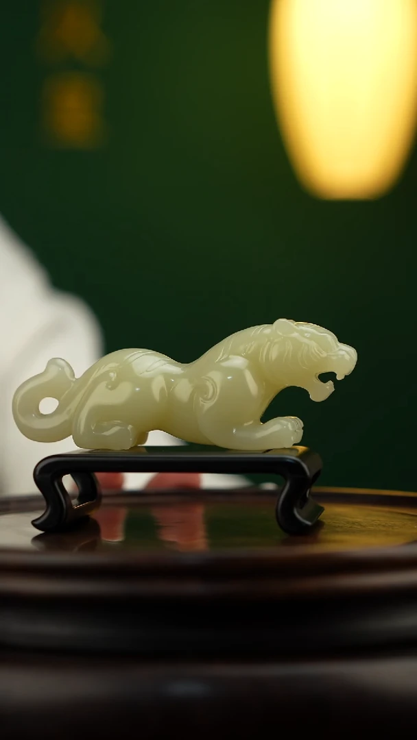 玉【虎虎生威】天然玉手把件