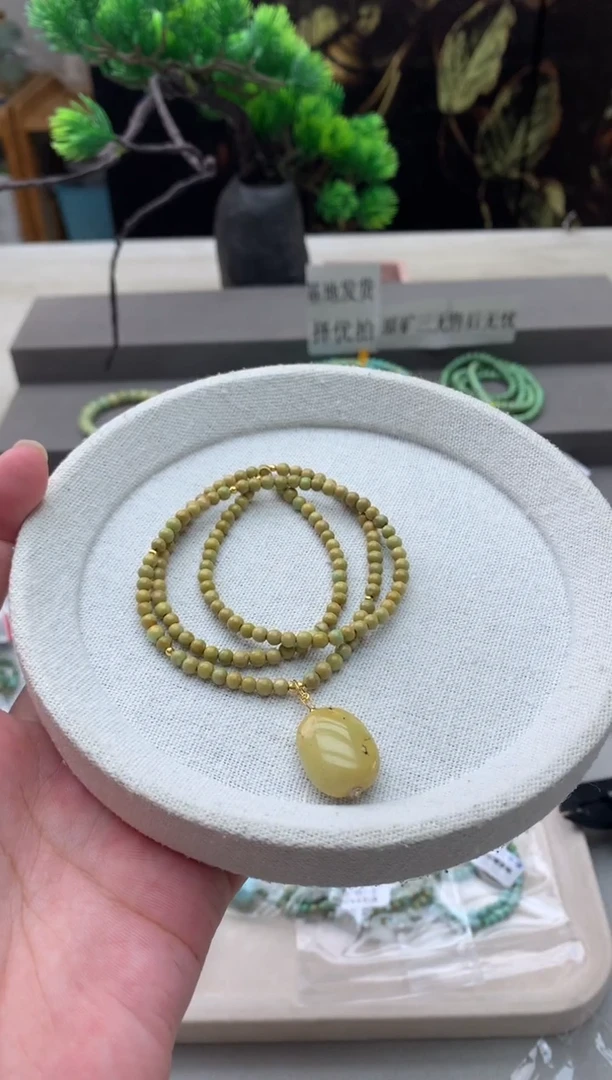 绿松石18K金镶嵌锁骨链A62