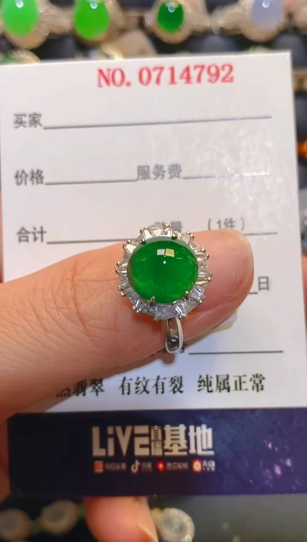 银S925镶嵌翡翠耳饰天然
