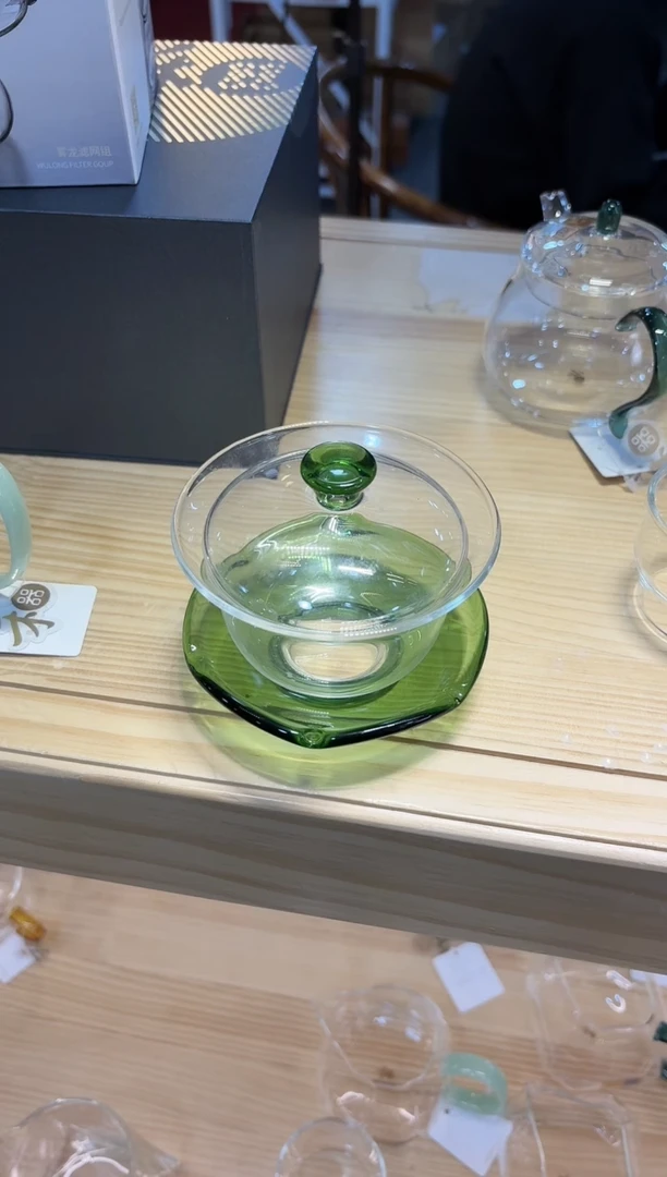 【闪购商品】定制款-荷叶盖碗-墨绿色