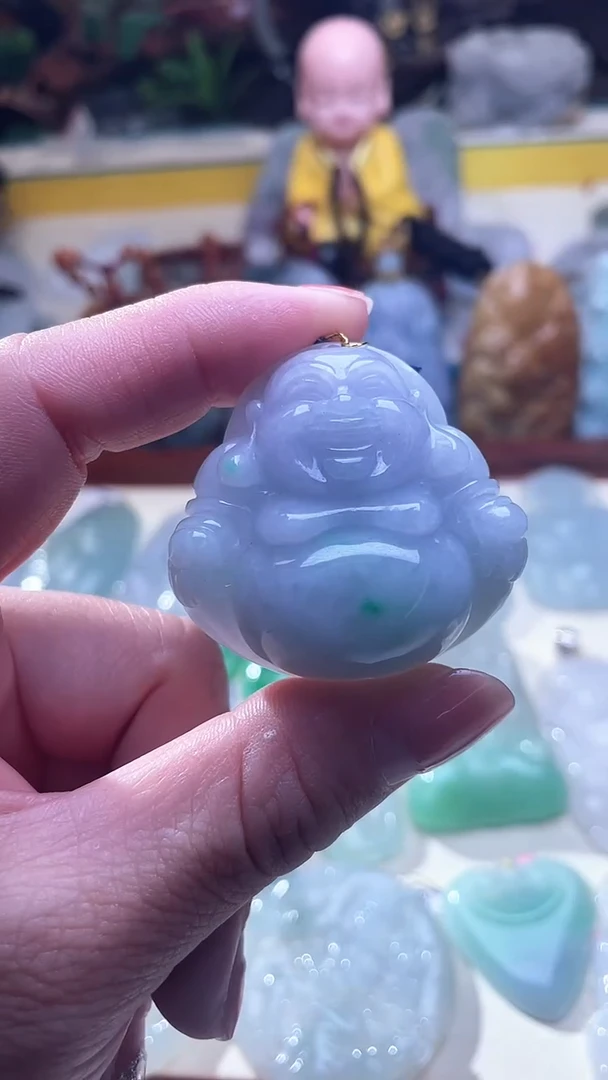 翡翠未镶嵌颈饰佛公