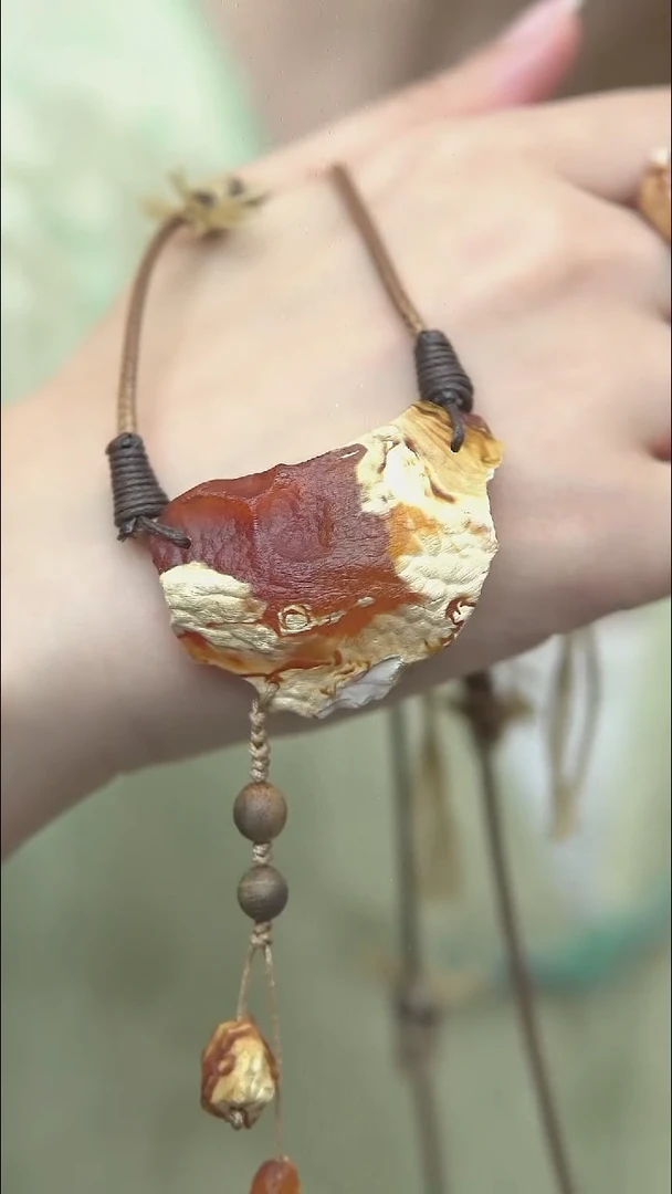 裸石蜜蜡未镶嵌*设计款*蜜蜡锁骨链*百搭长短可调节