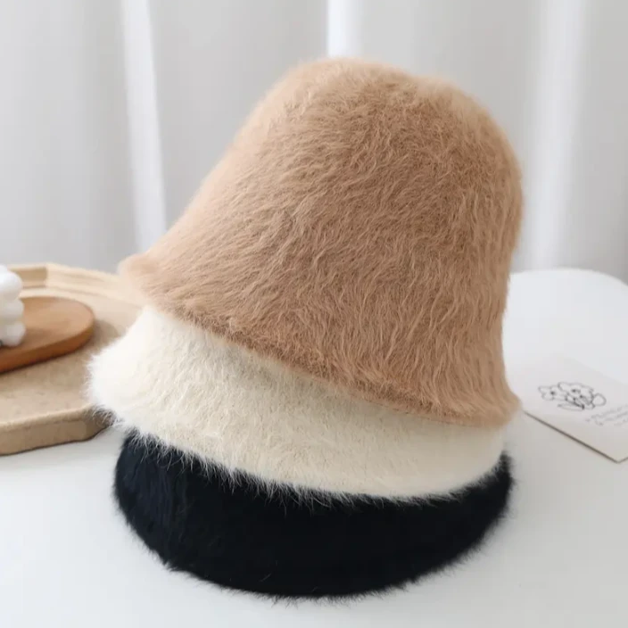 2026秋冬毛绒帽仿皮草冬天女季上高级档次帽子孩防晒渔夫帽时尚