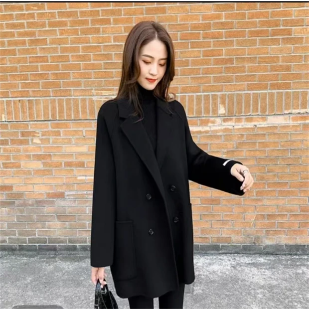 双面毛呢大衣显瘦气质网红短款时尚休闲百搭秋冬显瘦短款