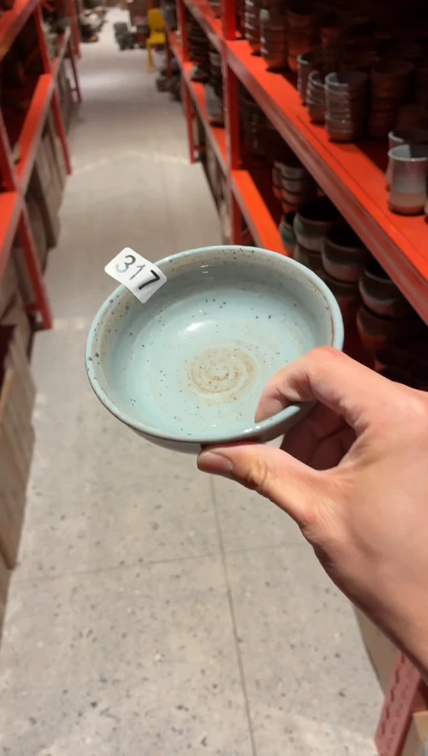 瓷片杰*317 蓝麻点小碗1个