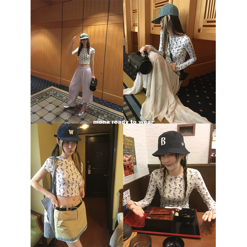【Mona张绮贤】MONA 莱赛尔 印花显瘦气质t恤女 O125Y02218