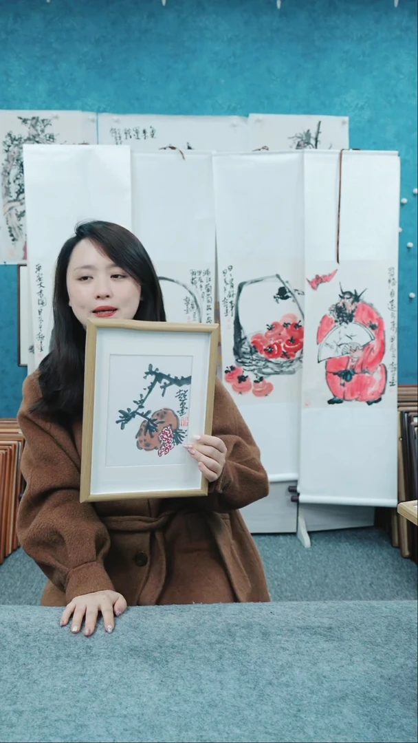 【闪购商品】国画10寸木质郑志超老师摆台